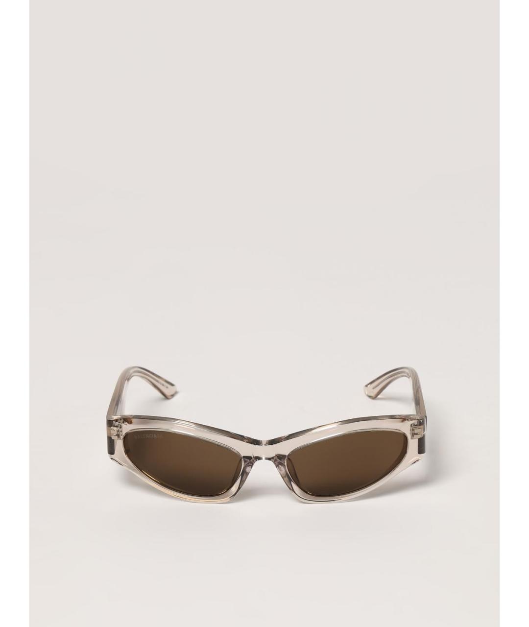 BALENCIAGA Бежевые пластиковые солнцезащитные очки, фото 2