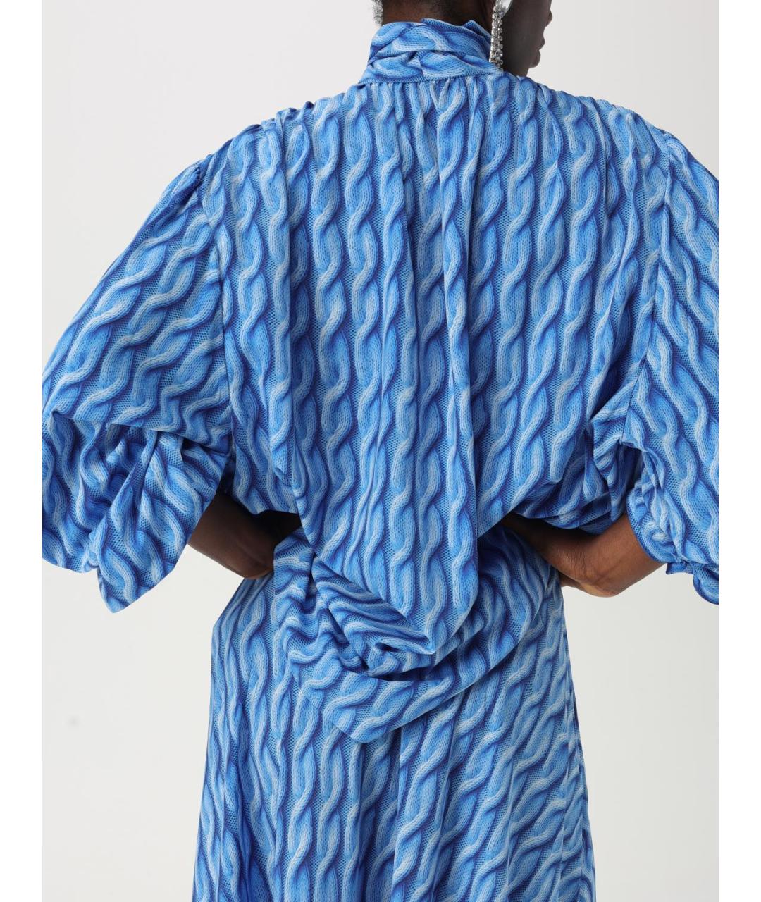 BALENCIAGA Голубое полиэстеровое коктейльное платье, фото 6