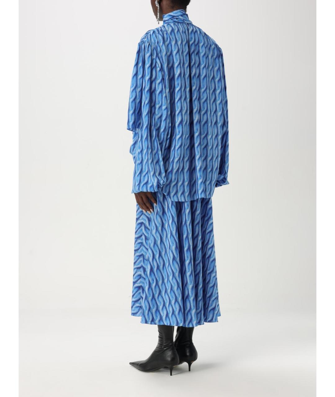 BALENCIAGA Голубое полиэстеровое коктейльное платье, фото 4