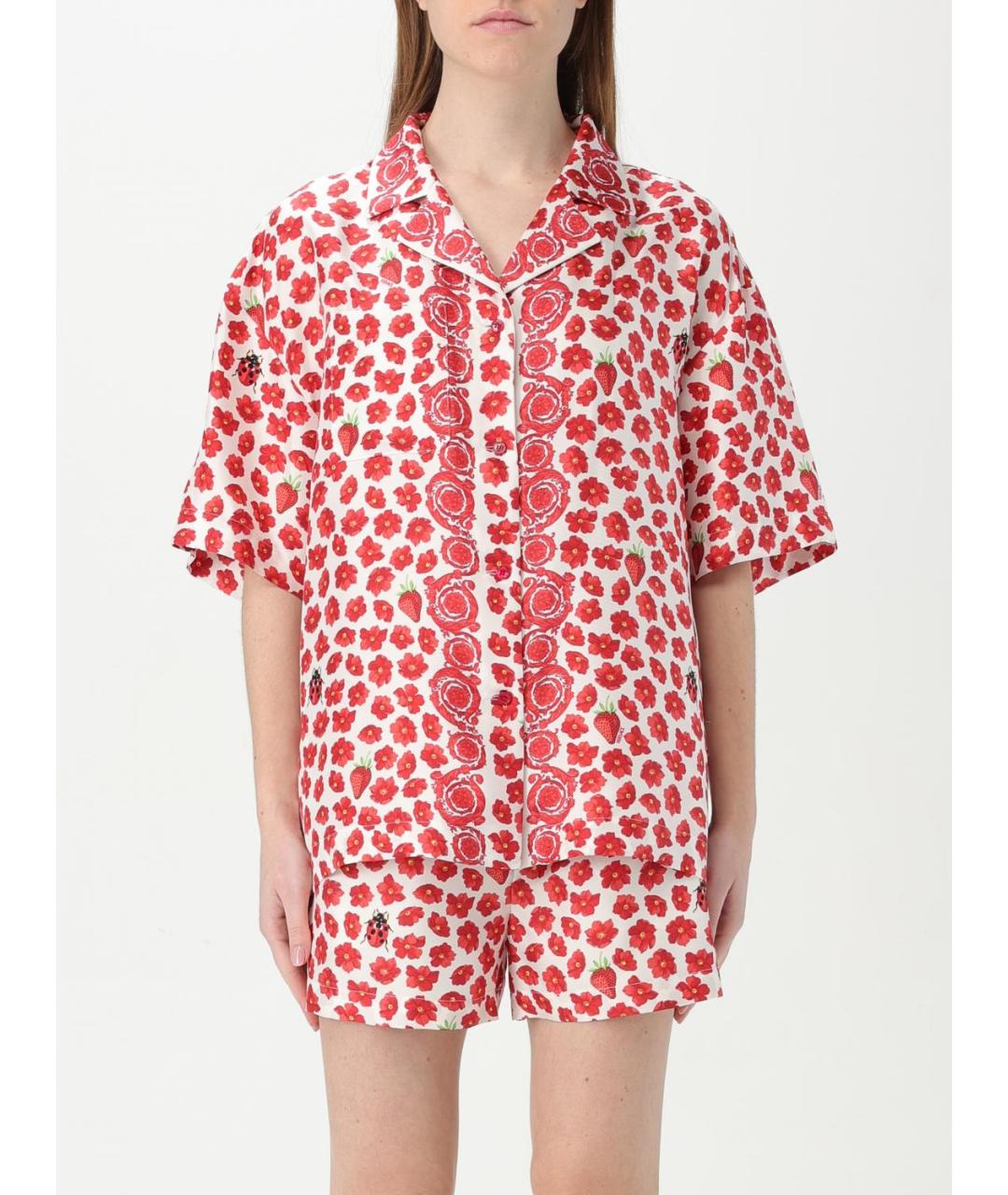 VERSACE Красная шелковая рубашка, фото 6