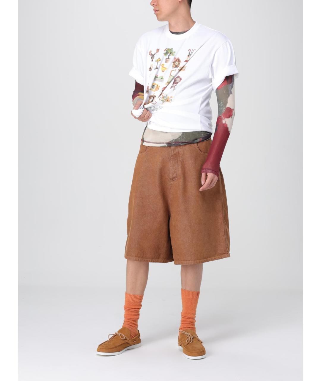 J.W.ANDERSON Коричневые хлопковые шорты, фото 2