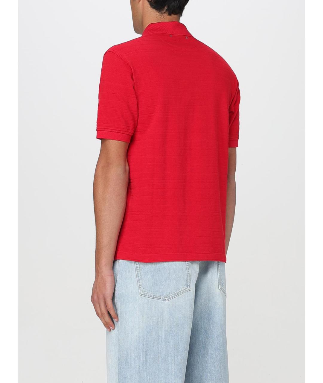 GOLDEN GOOSE DELUXE BRAND Красное хлопковое поло с коротким рукавом, фото 3