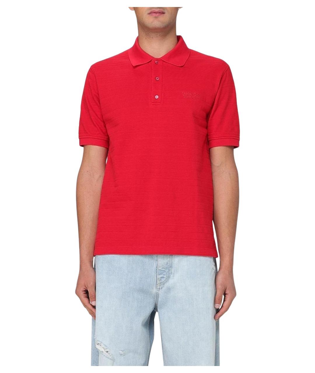 GOLDEN GOOSE DELUXE BRAND Красное хлопковое поло с коротким рукавом, фото 1