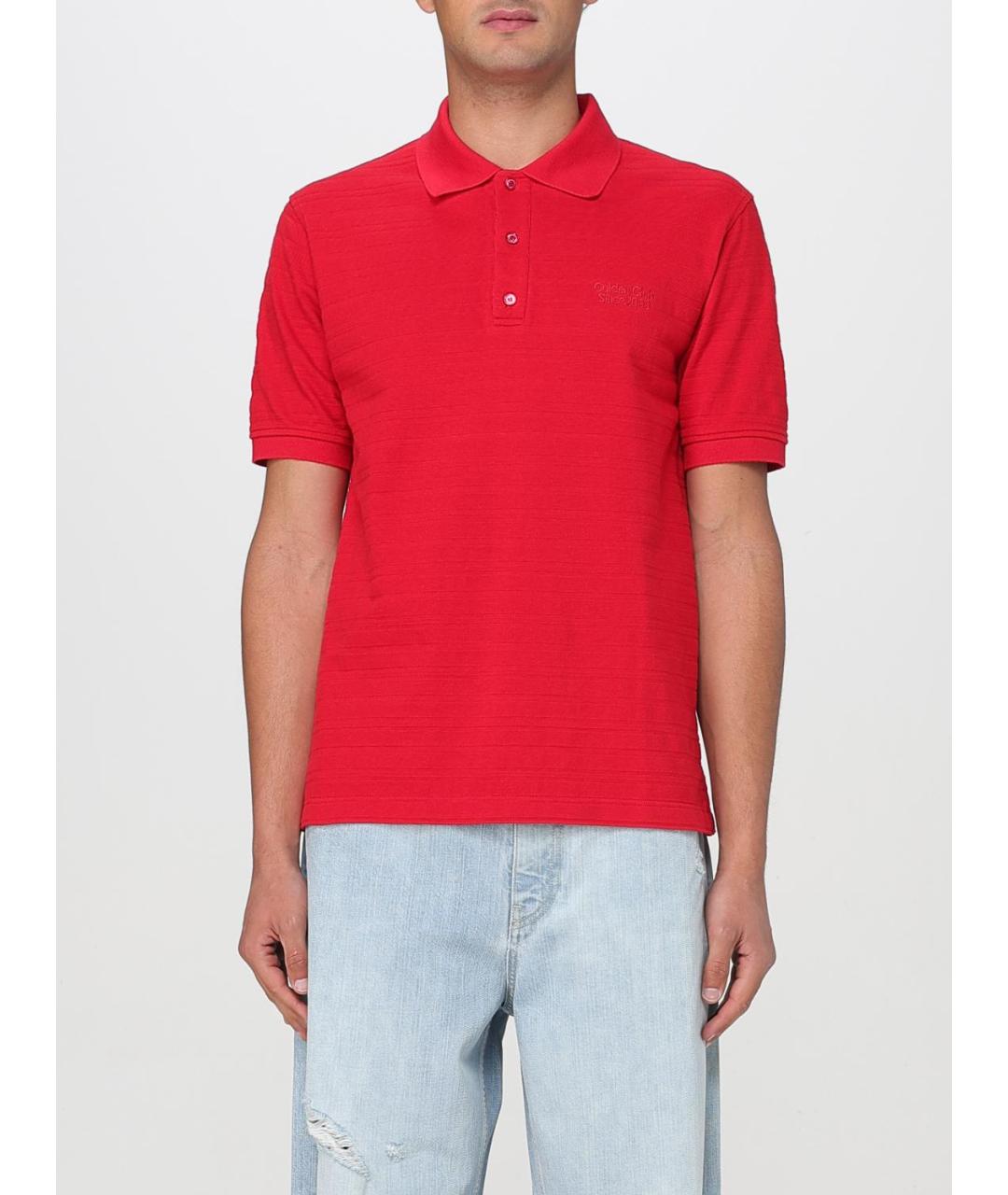 GOLDEN GOOSE DELUXE BRAND Красное хлопковое поло с коротким рукавом, фото 6