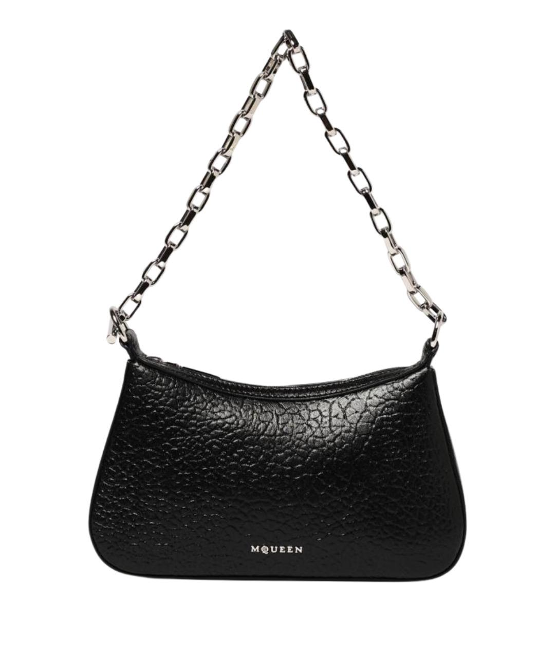 ALEXANDER MCQUEEN Черная кожаная сумка через плечо, фото 1