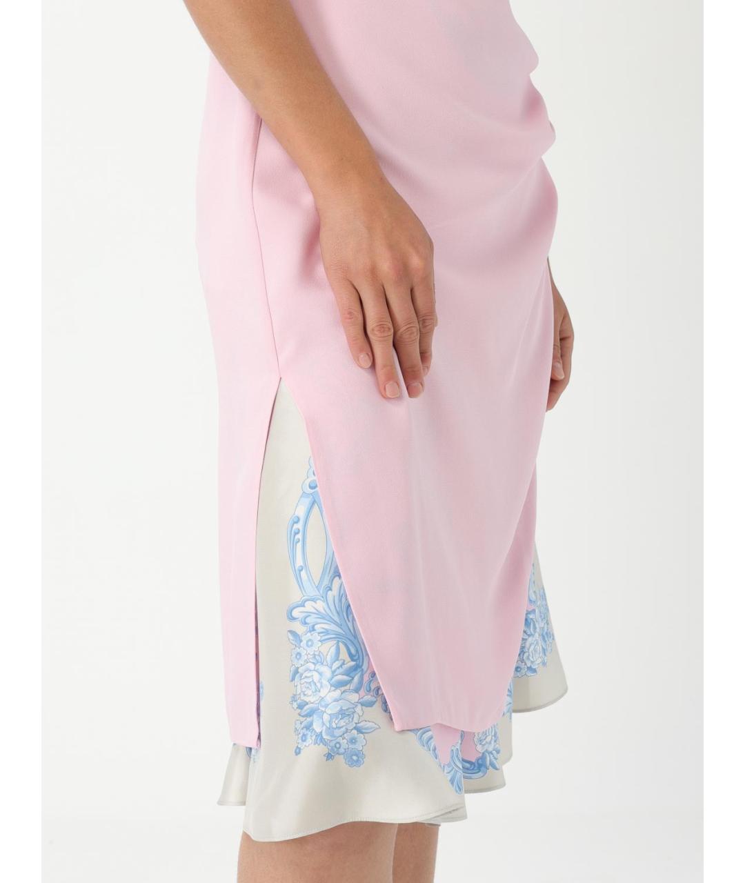 VERSACE Розовое вискозное коктейльное платье, фото 4