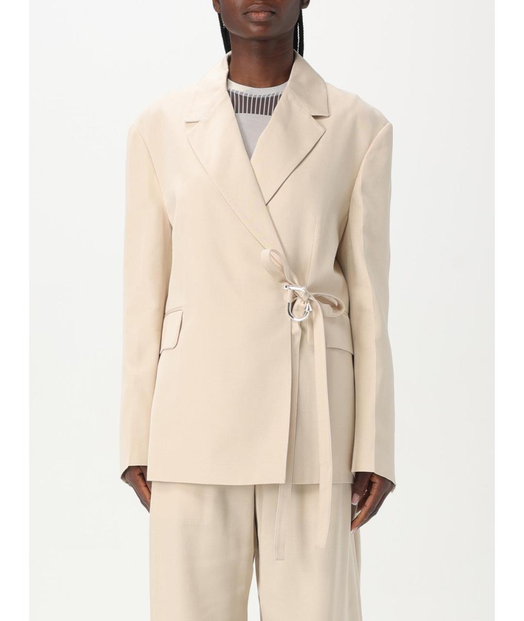 J.W.ANDERSON Бежевый вискозный жакет/пиджак, фото 2