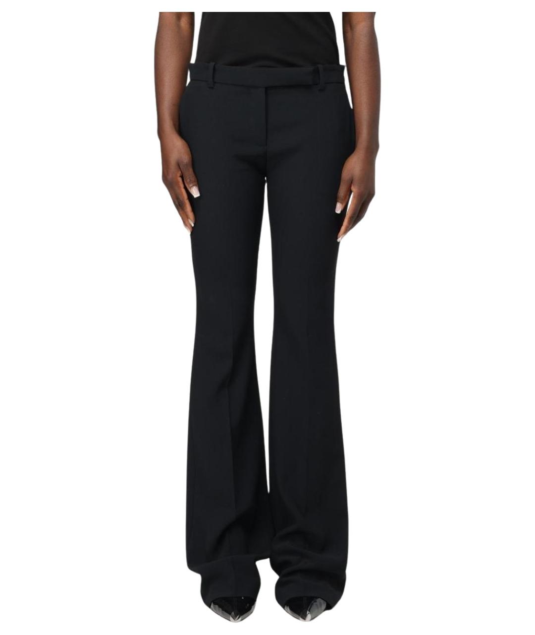 ALEXANDER MCQUEEN Черные вискозные прямые брюки, фото 1