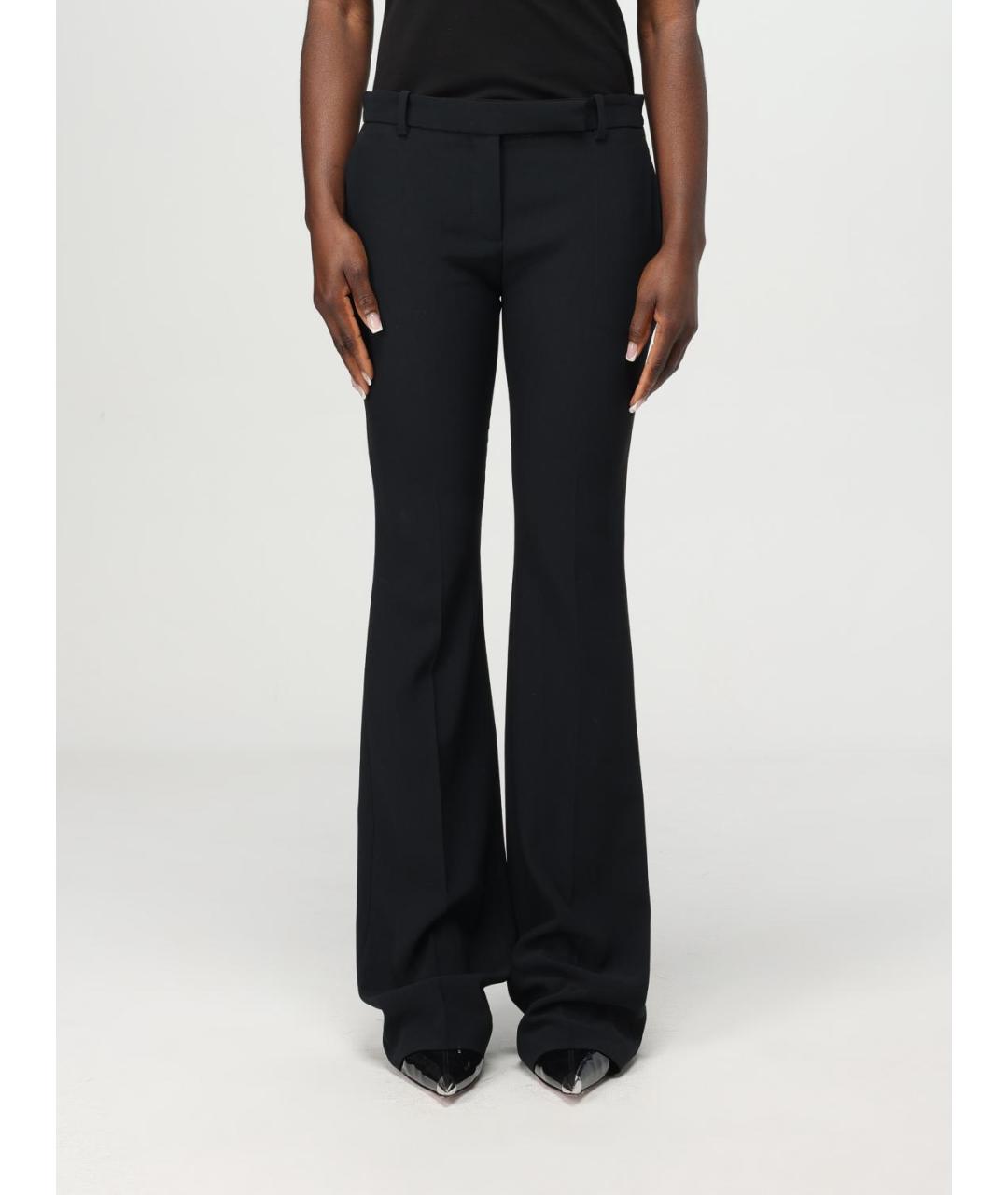 ALEXANDER MCQUEEN Черные вискозные прямые брюки, фото 5