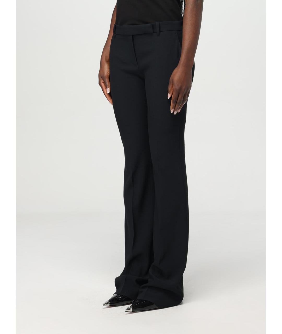 ALEXANDER MCQUEEN Черные вискозные прямые брюки, фото 3
