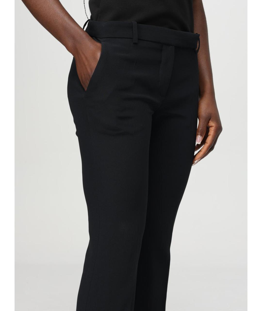 ALEXANDER MCQUEEN Черные вискозные прямые брюки, фото 4