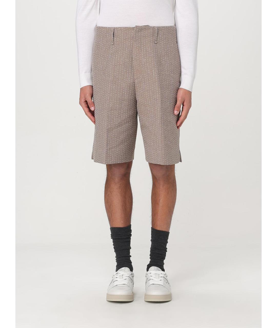 FENDI Бежевые шерстяные шорты, фото 2