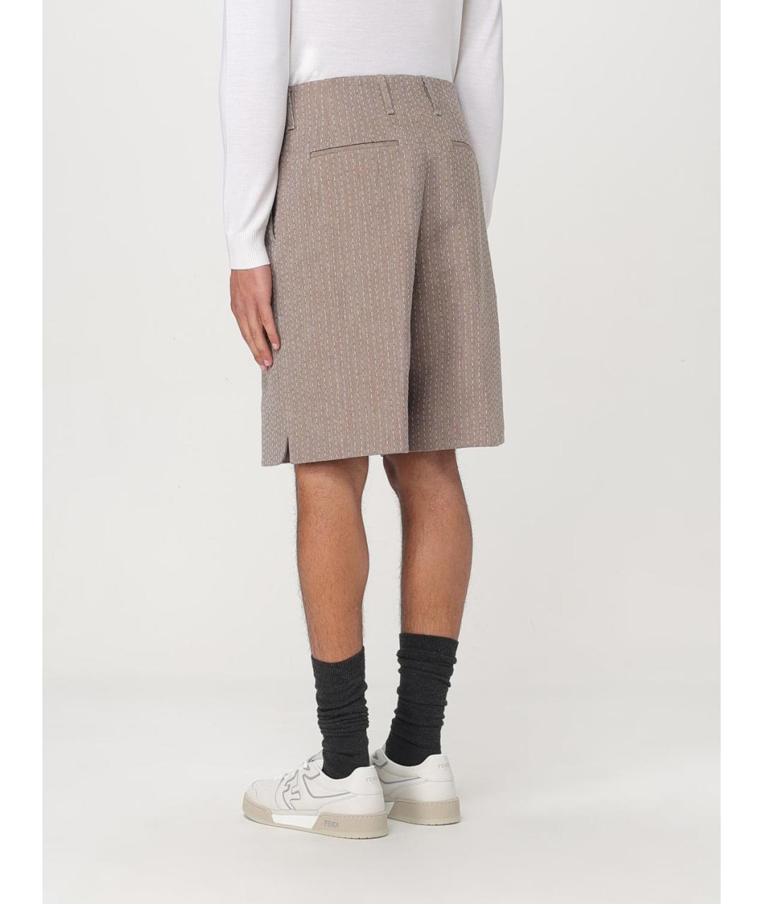 FENDI Бежевые шерстяные шорты, фото 4