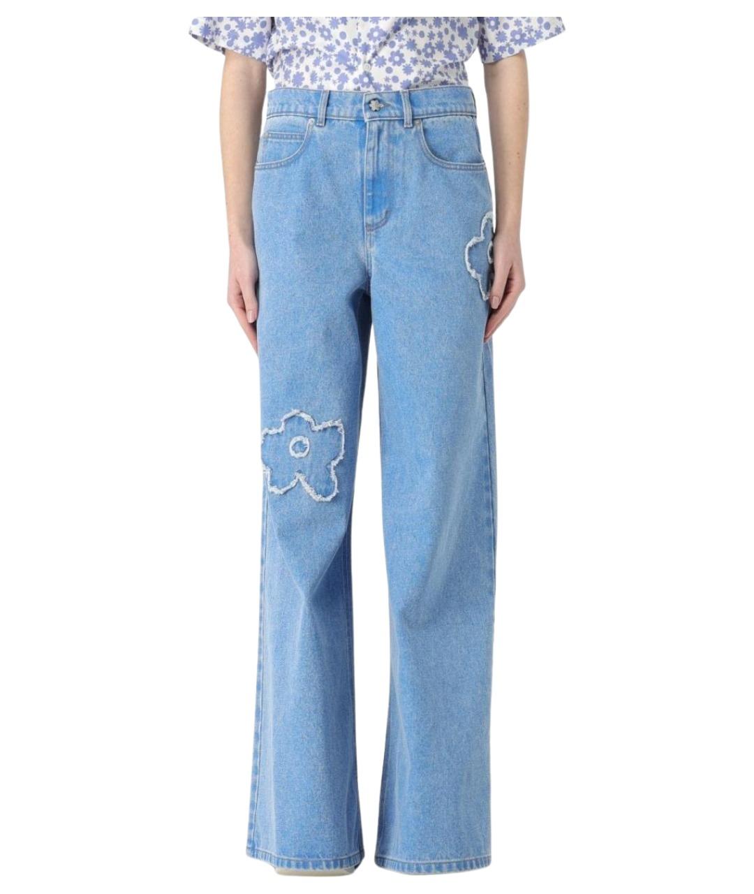MARNI Голубые хлопковые прямые джинсы, фото 1