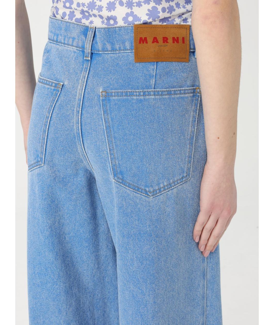 MARNI Голубые хлопковые прямые джинсы, фото 5
