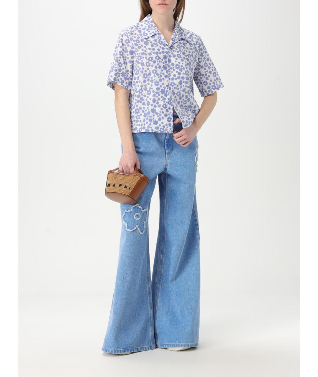 MARNI Голубые хлопковые прямые джинсы, фото 2