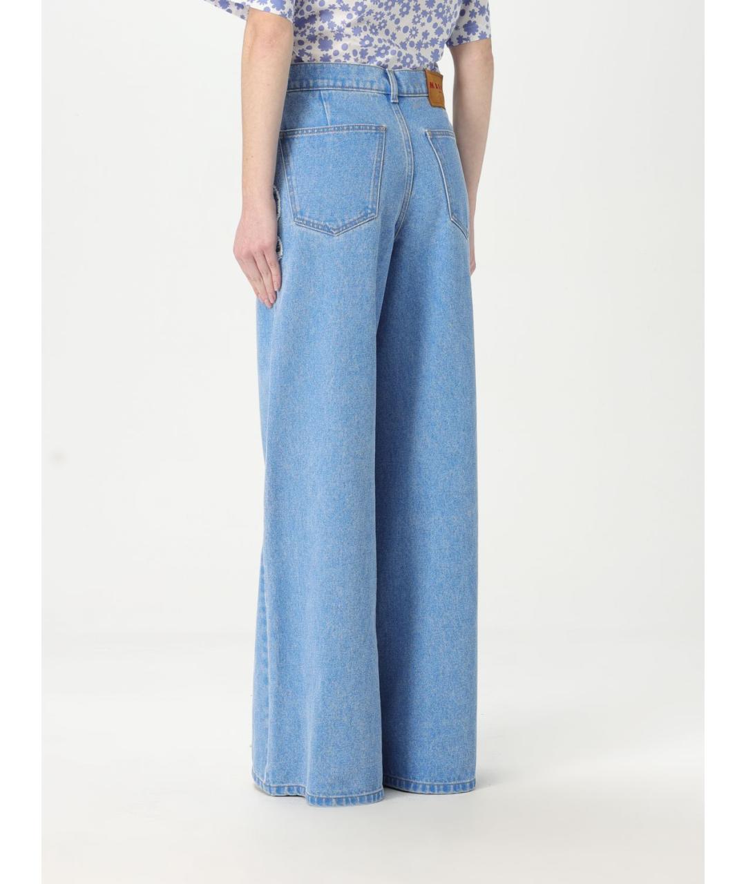MARNI Голубые хлопковые прямые джинсы, фото 3