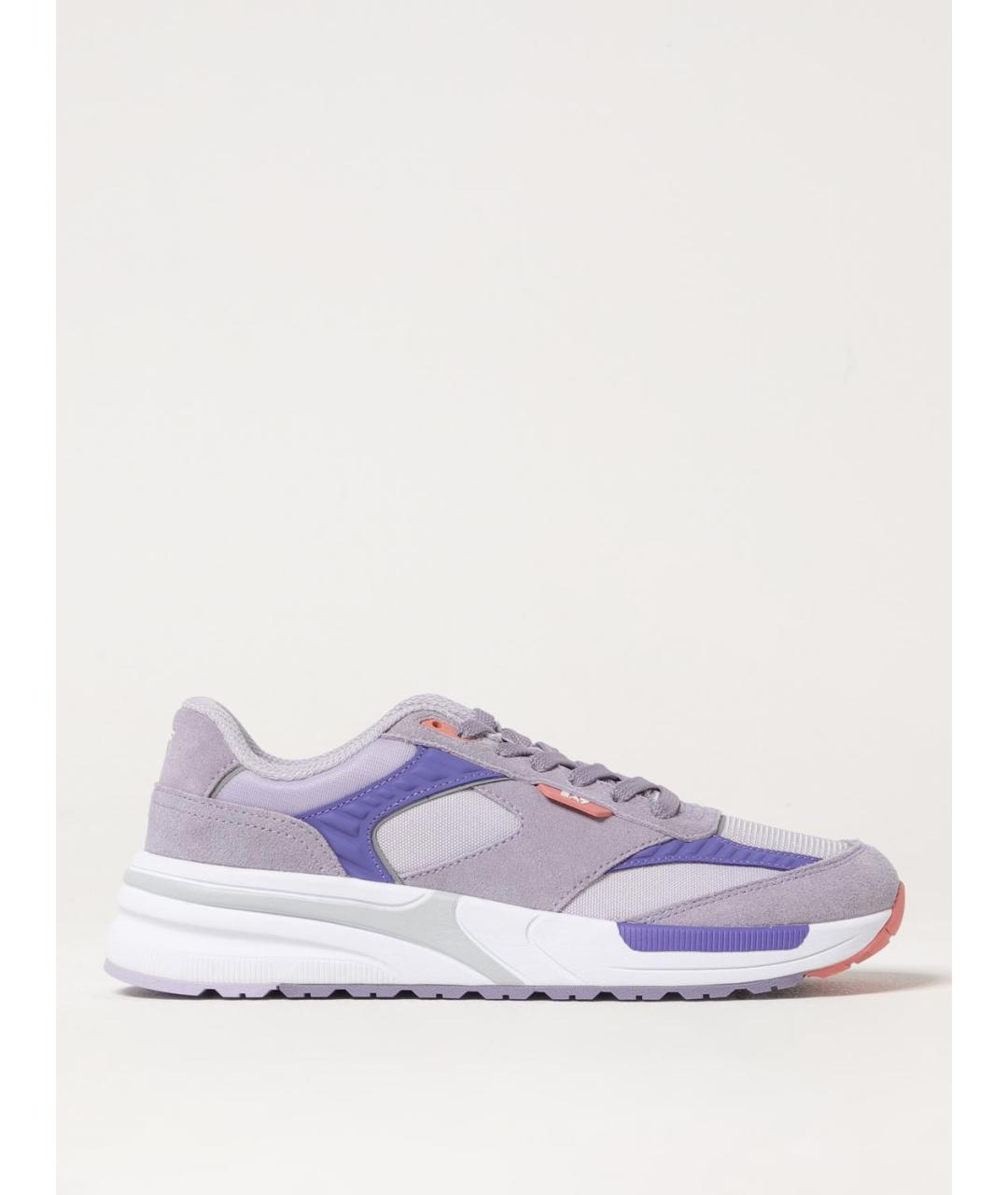 EA7 Серые синтетические низкие кроссовки / кеды, фото 4