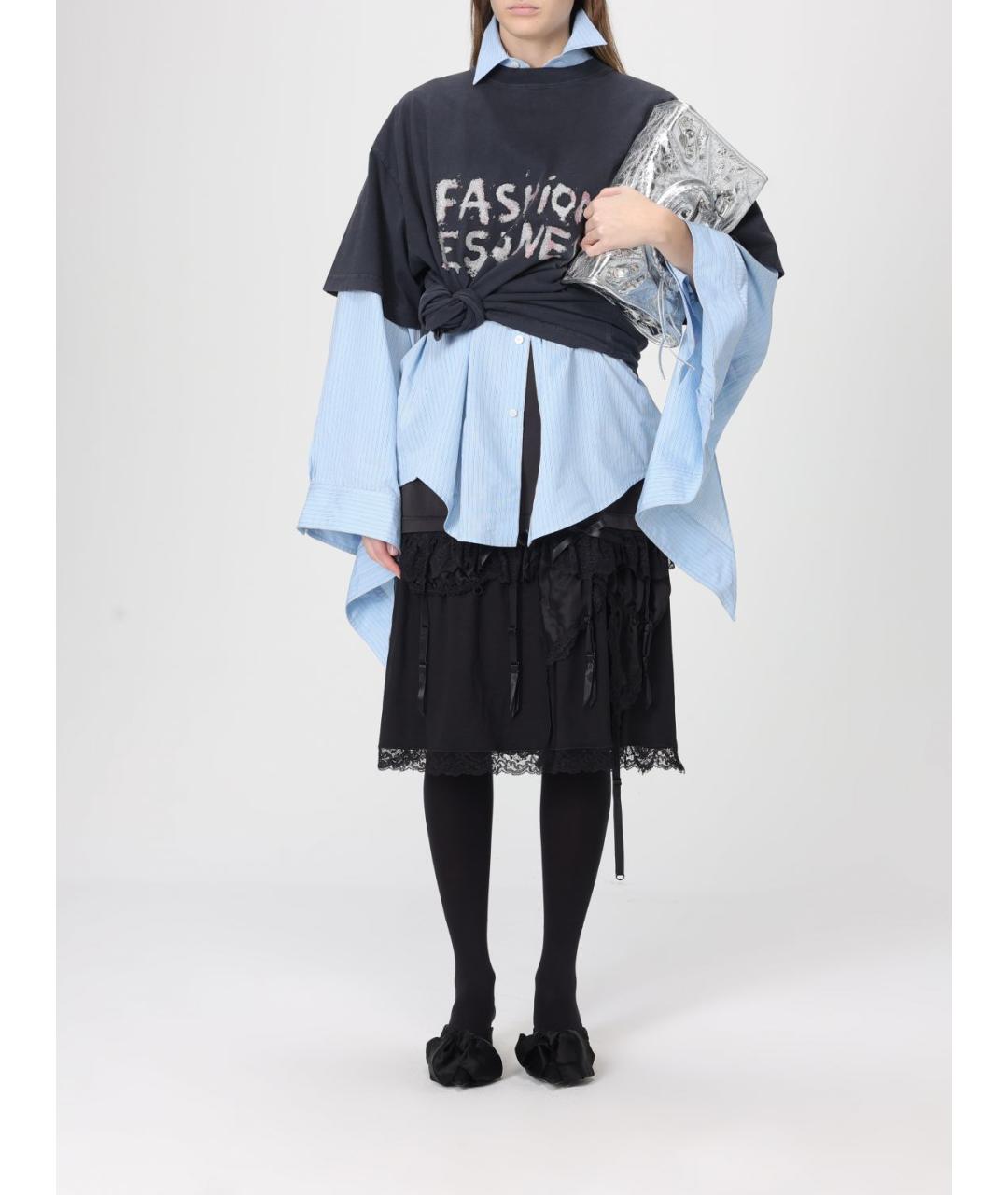 BALENCIAGA Черная хлопковая футболка, фото 3