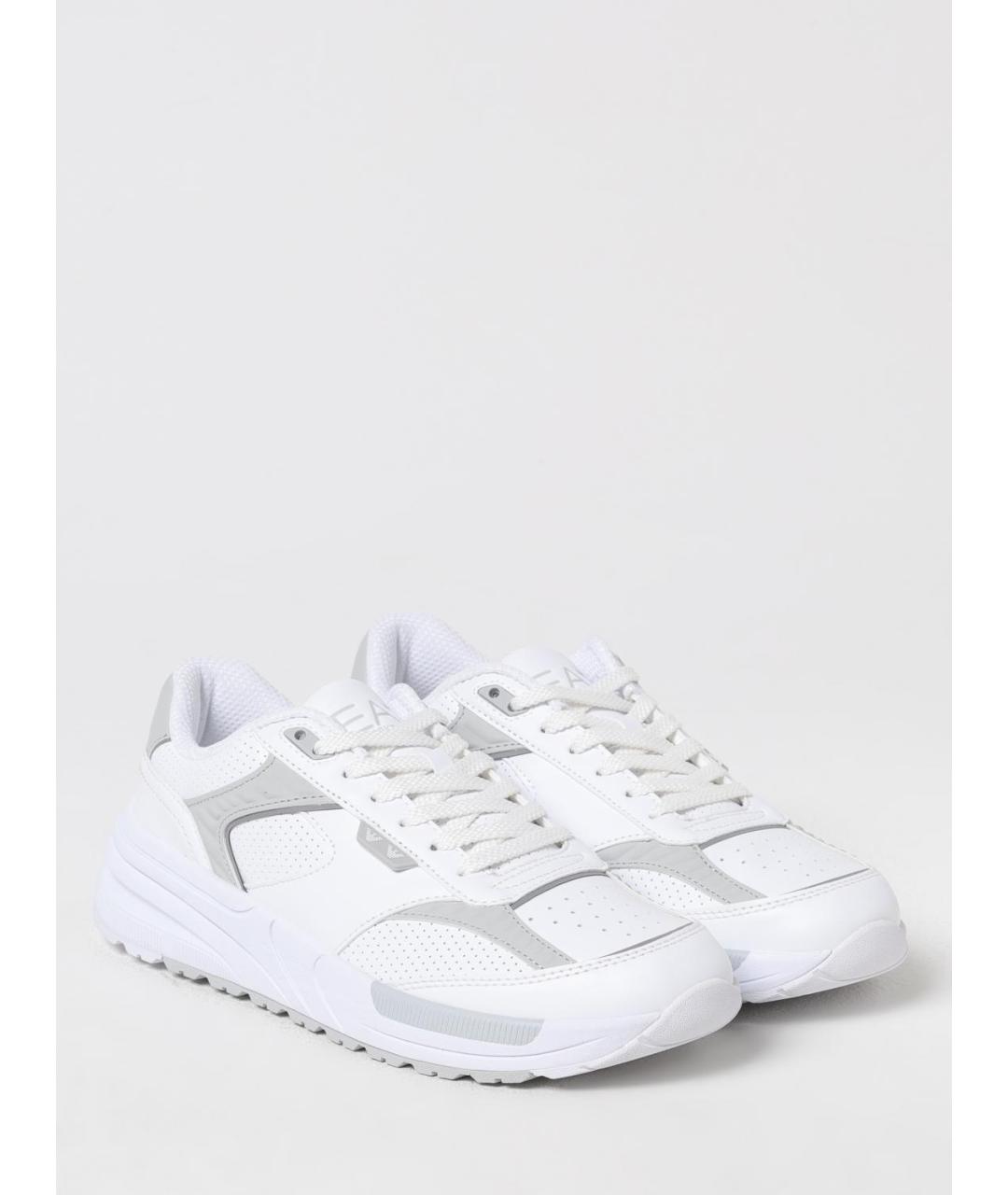 EA7 Белые синтетические низкие кроссовки / кеды, фото 2