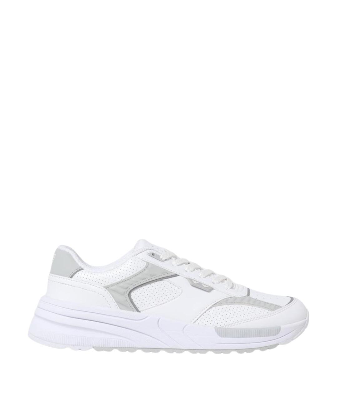 EA7 Белые синтетические низкие кроссовки / кеды, фото 1