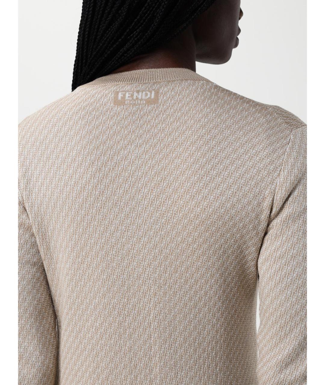 FENDI Бежевый шелковый кардиган, фото 6