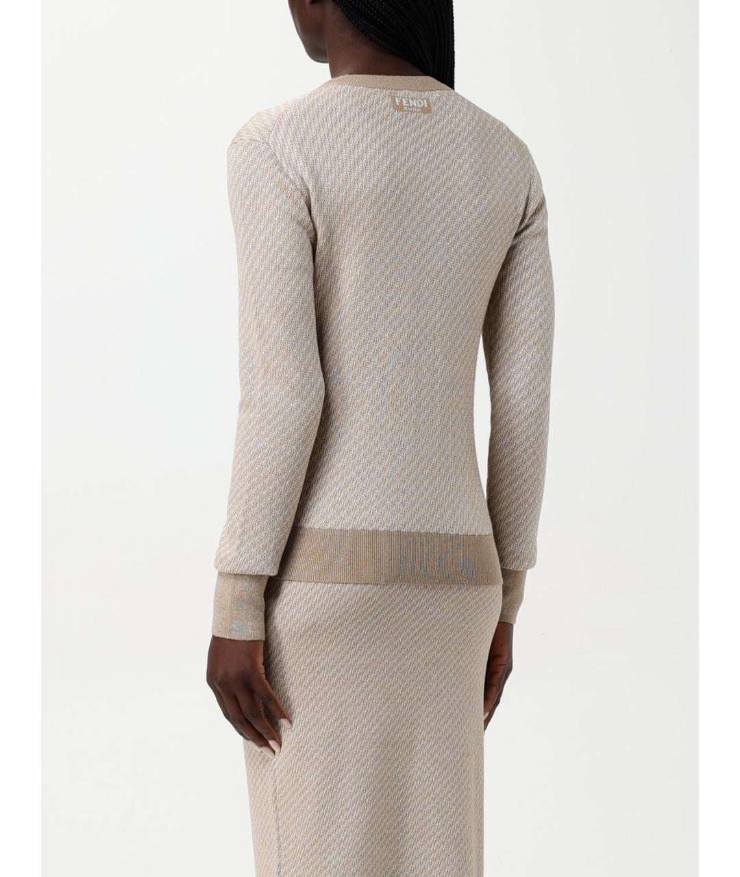 FENDI Бежевый шелковый кардиган, фото 4
