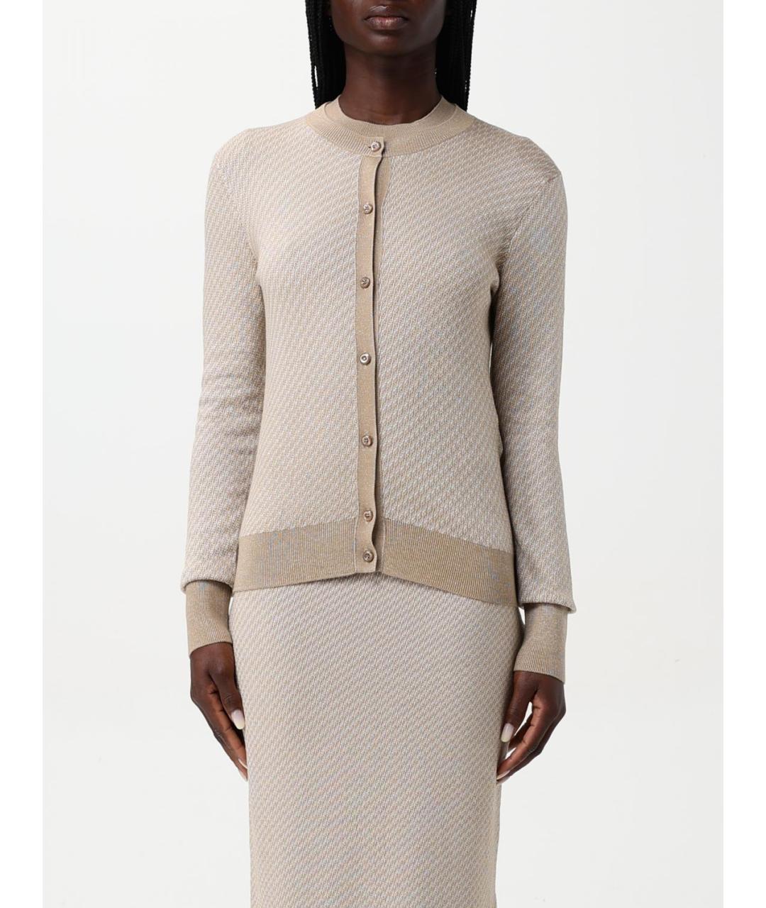 FENDI Бежевый шелковый кардиган, фото 2