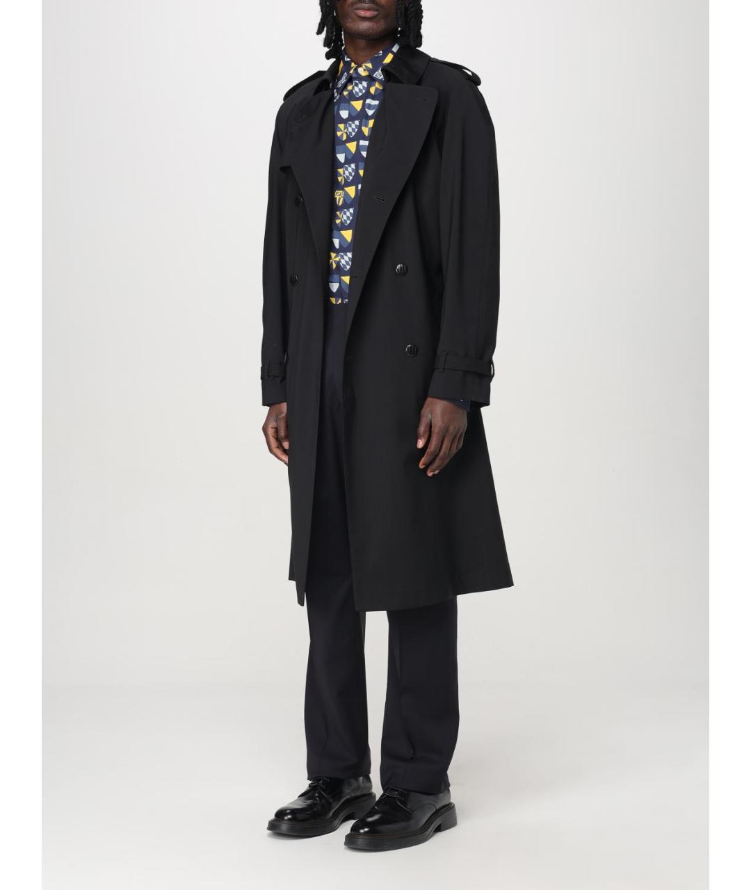 FENDI Черный шерстяной тренч / плащ, фото 4