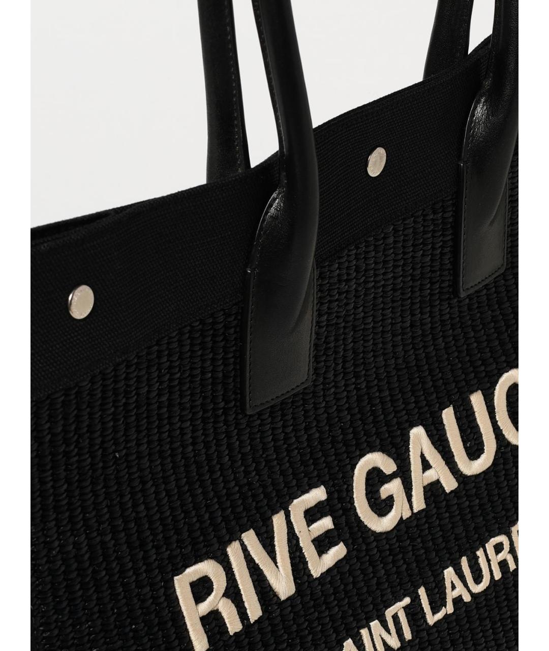 SAINT LAURENT Черная пелетеная сумка тоут, фото 4