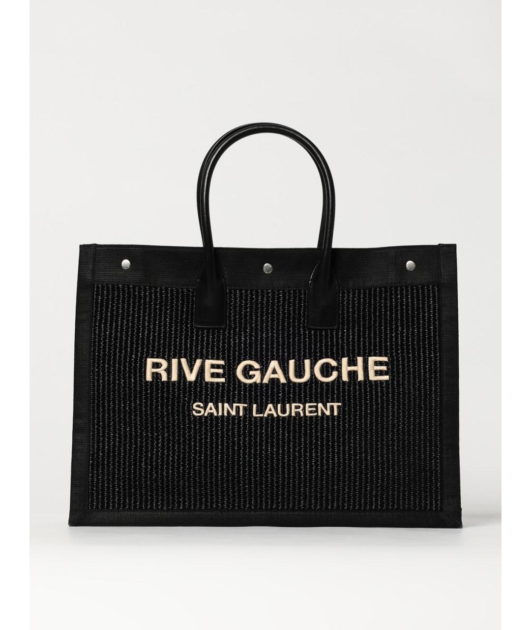 SAINT LAURENT Черная пелетеная сумка тоут, фото 6