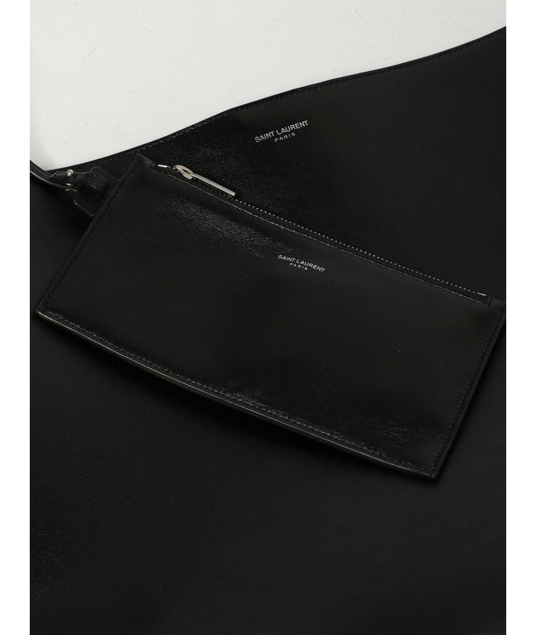 SAINT LAURENT Черная кожаная сумка тоут, фото 4