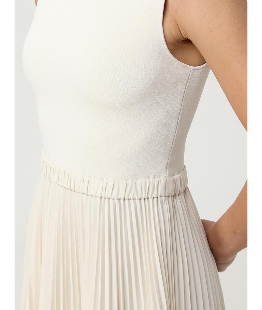 THEORY Бежевое полиэстеровое повседневное платье, фото 3