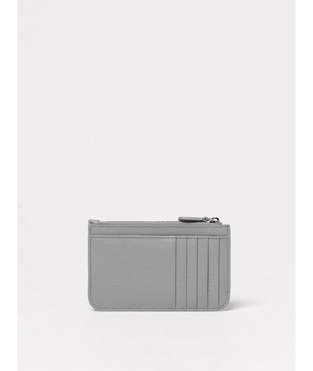 BALENCIAGA Серый кожаный кардхолдер, фото 2