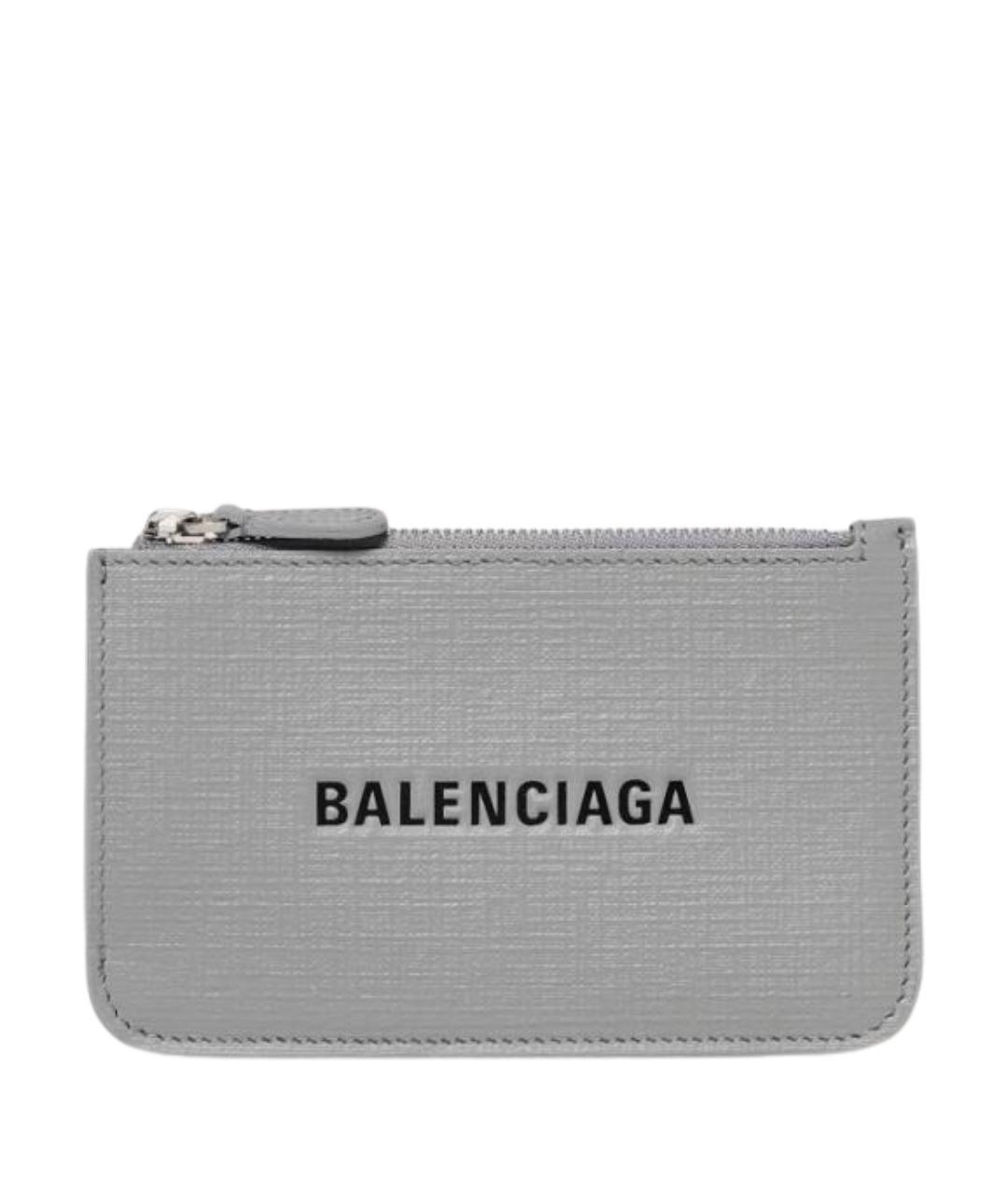 BALENCIAGA Серый кожаный кардхолдер, фото 1