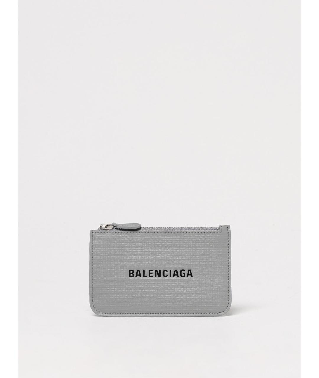 BALENCIAGA Серый кожаный кардхолдер, фото 4
