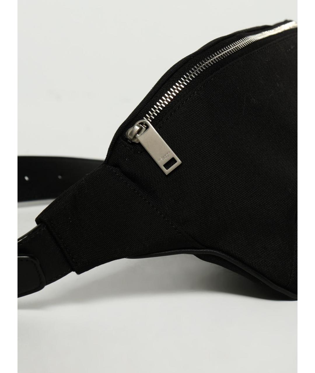 SAINT LAURENT Черная тканевая поясная сумка, фото 4