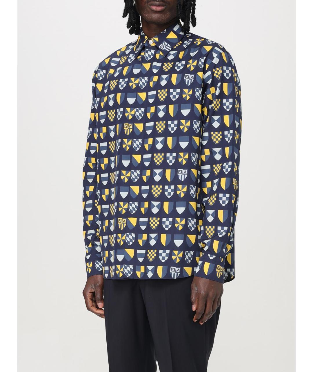 FENDI Мульти хлопковая кэжуал рубашка, фото 4