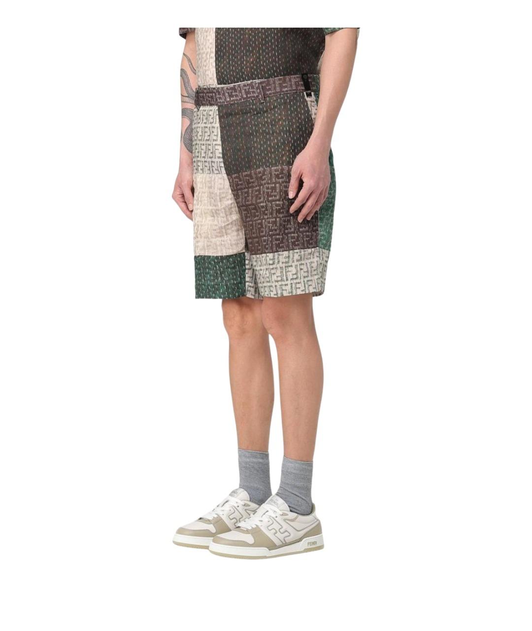 FENDI Мульти льняные шорты, фото 5