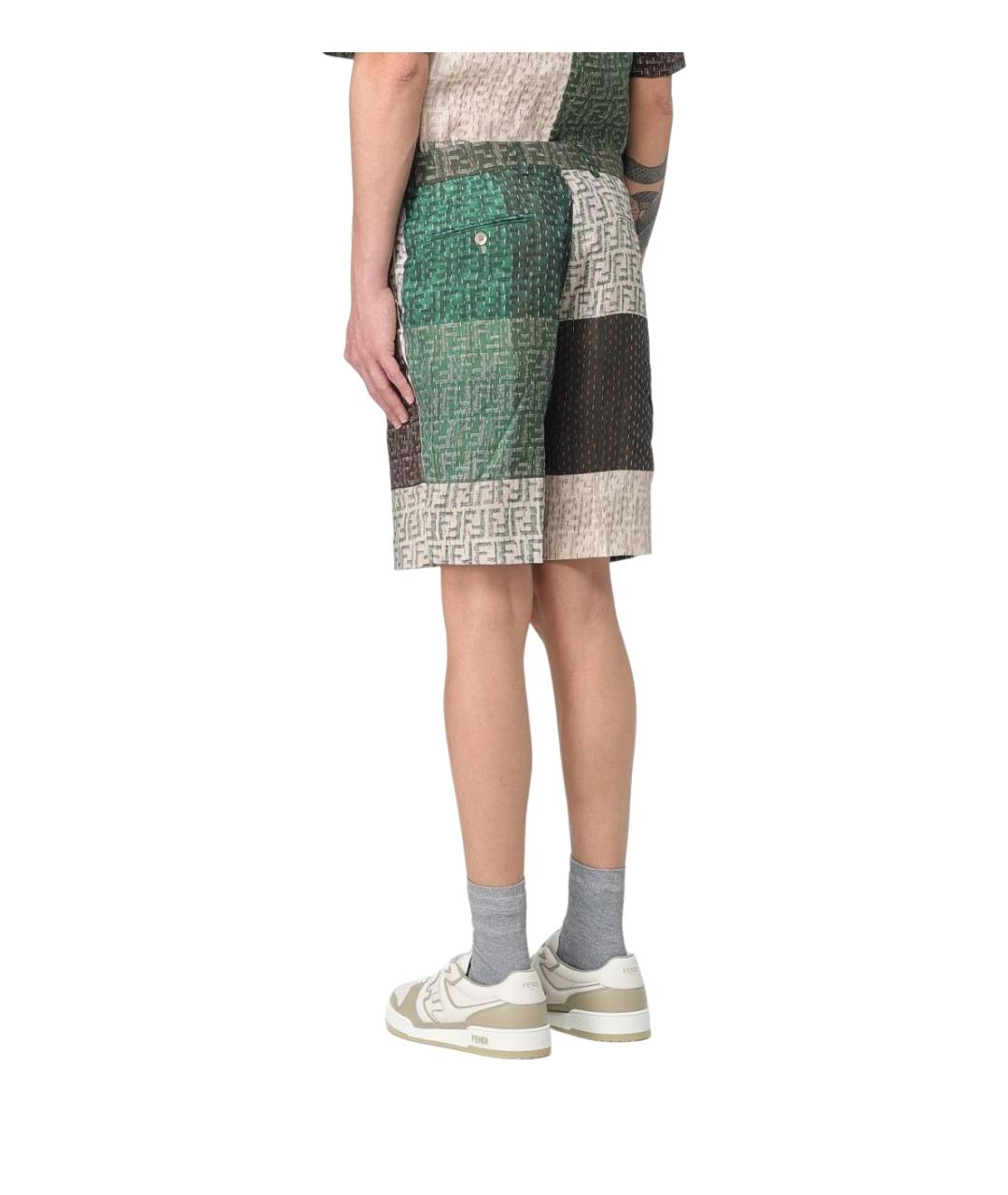 FENDI Мульти льняные шорты, фото 4
