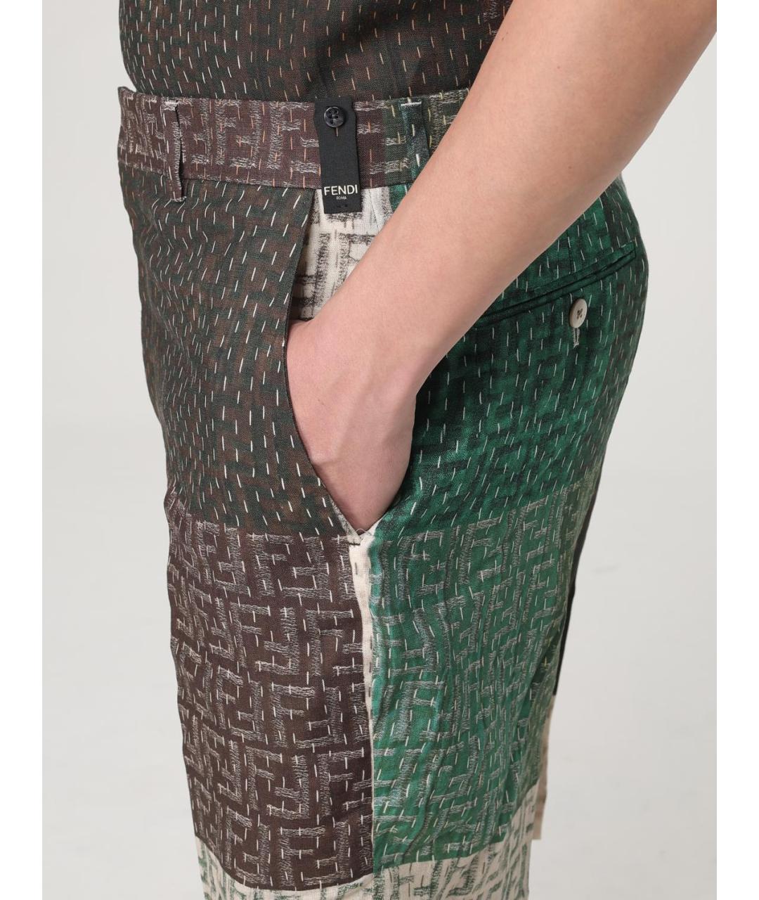 FENDI Мульти льняные шорты, фото 6