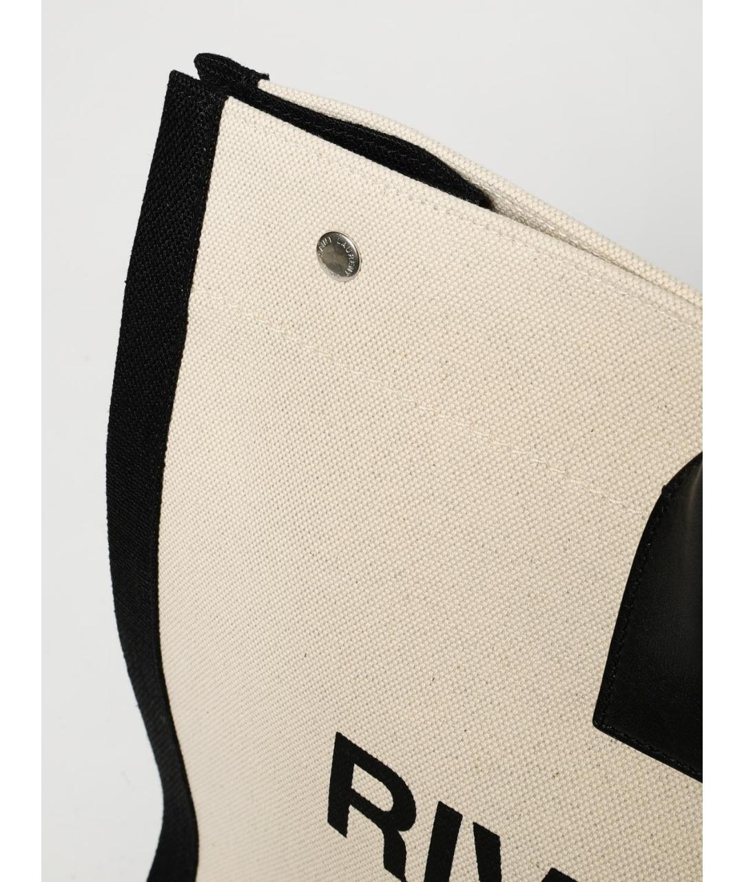 SAINT LAURENT Бежевая тканевая сумка тоут, фото 4