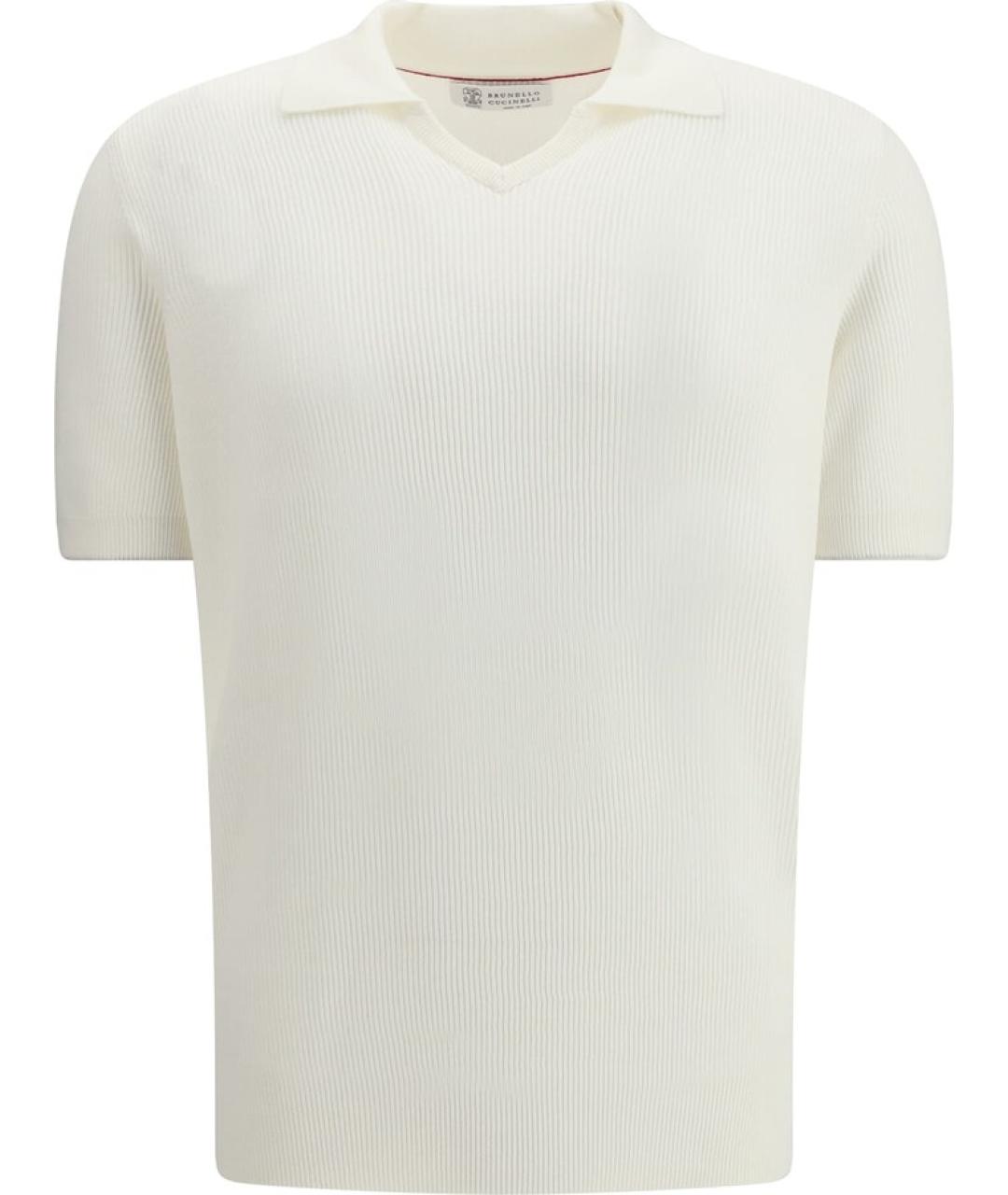 BRUNELLO CUCINELLI Бежевое поло с коротким рукавом, фото 1