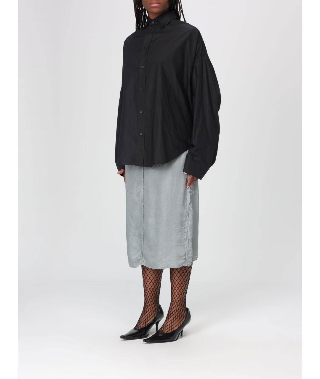 BALENCIAGA Черная хлопковая рубашка, фото 4