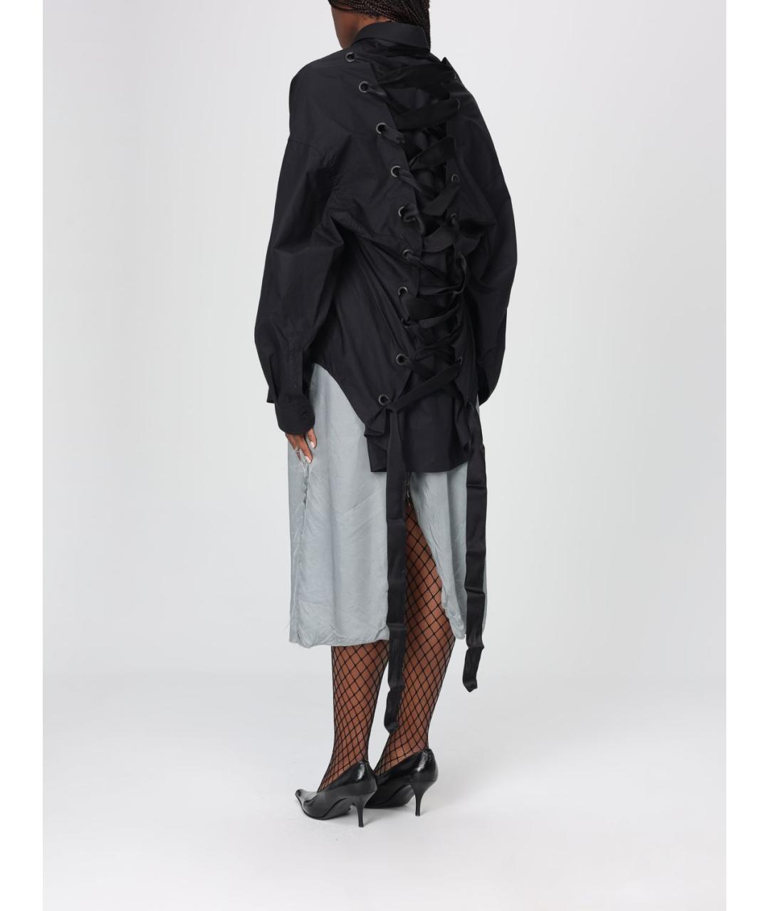 BALENCIAGA Черная хлопковая рубашка, фото 3