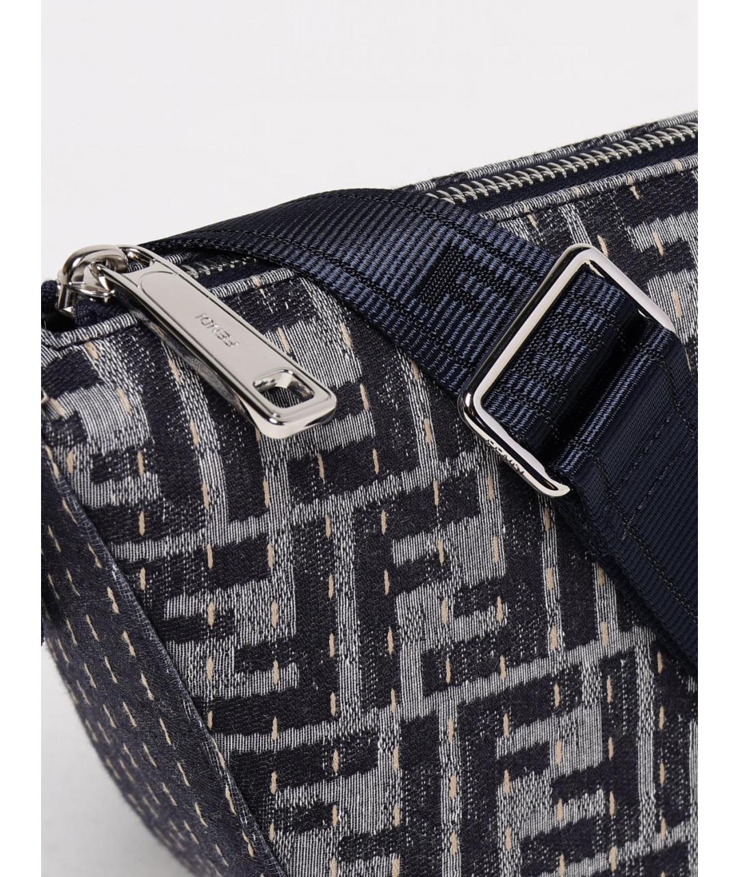 FENDI Синяя тканевая сумка на плечо, фото 4