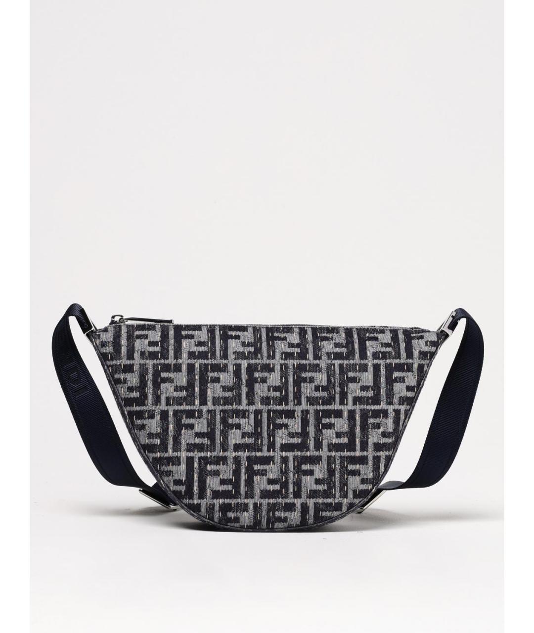 FENDI Синяя тканевая сумка на плечо, фото 6