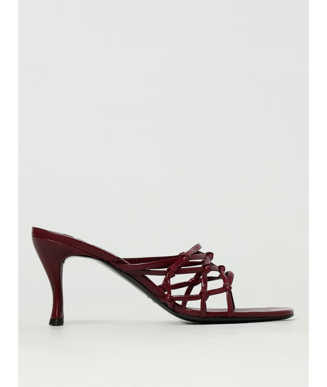 BY FAR Красные кожаные босоножки, фото 4