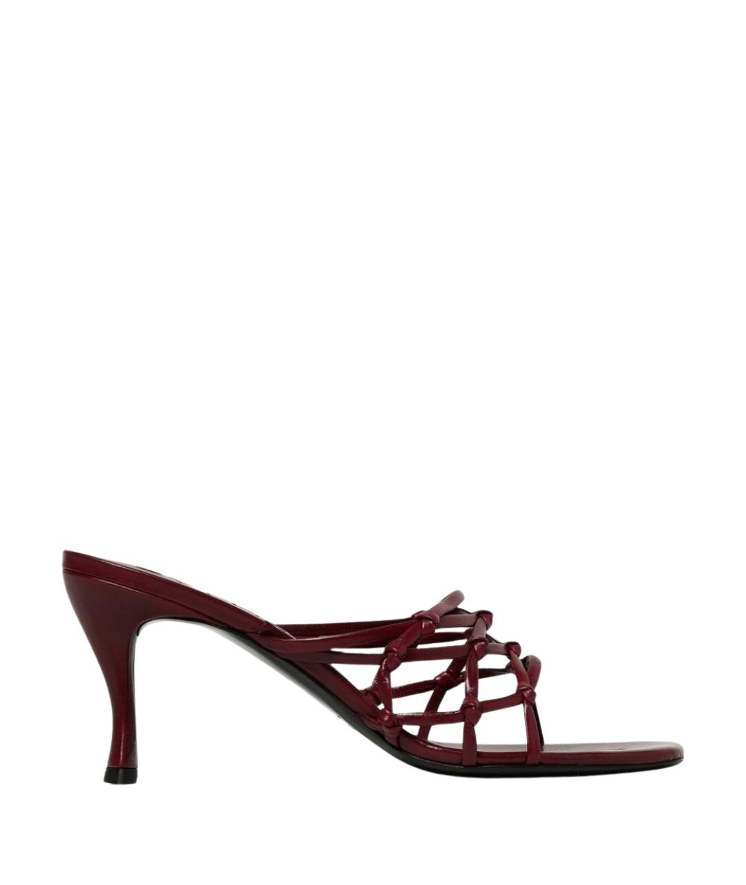 BY FAR Красные кожаные босоножки, фото 1