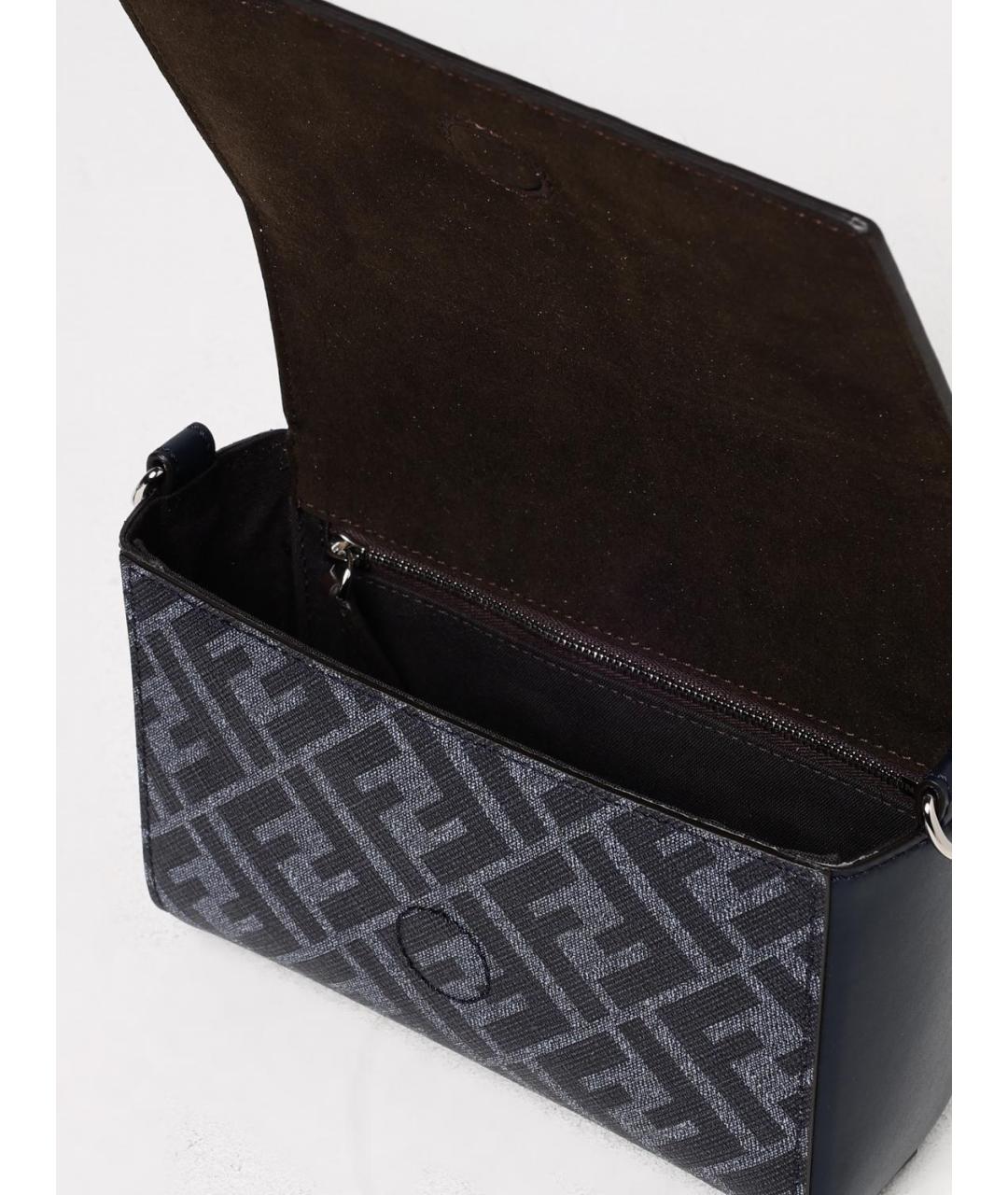 FENDI Темно-синяя кожаная сумка на плечо, фото 5